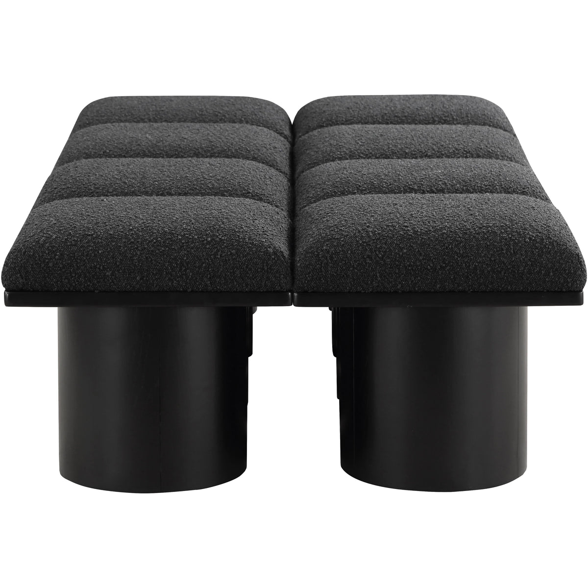 Meridian Pavilion Black Boucle Fabric Bench