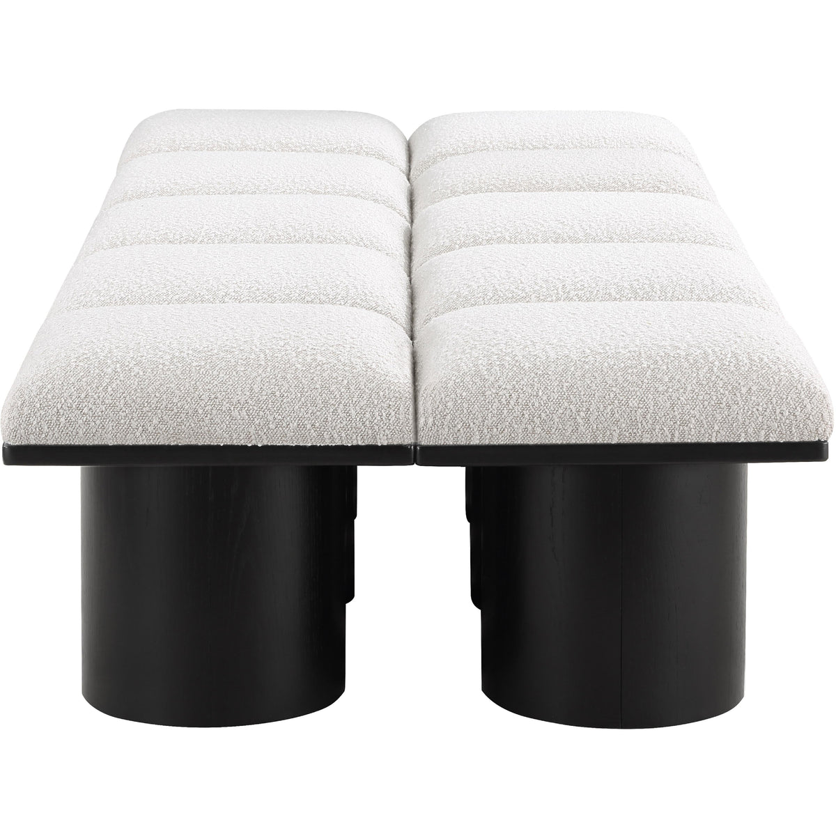 Meridian Pavilion Cream Boucle Fabric Bench