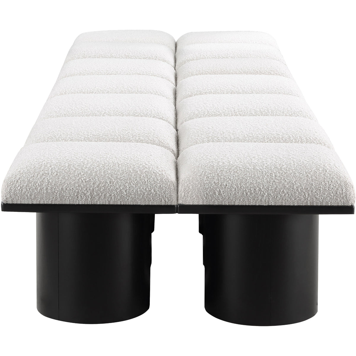 Meridian Pavilion Cream Boucle Fabric Bench