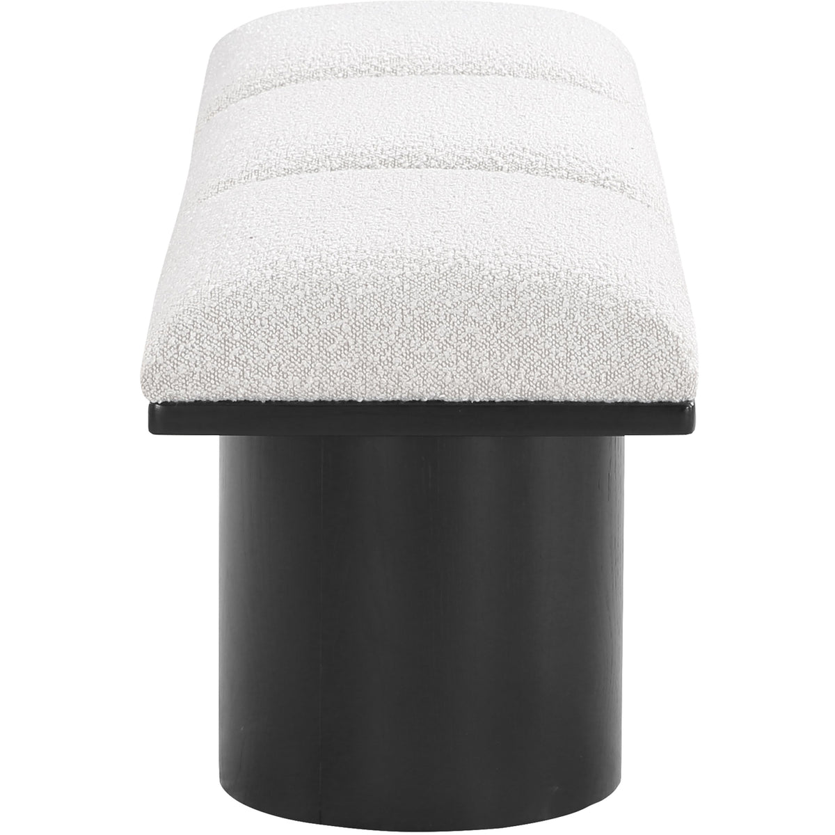 Meridian Pavilion Cream Boucle Fabric Bench