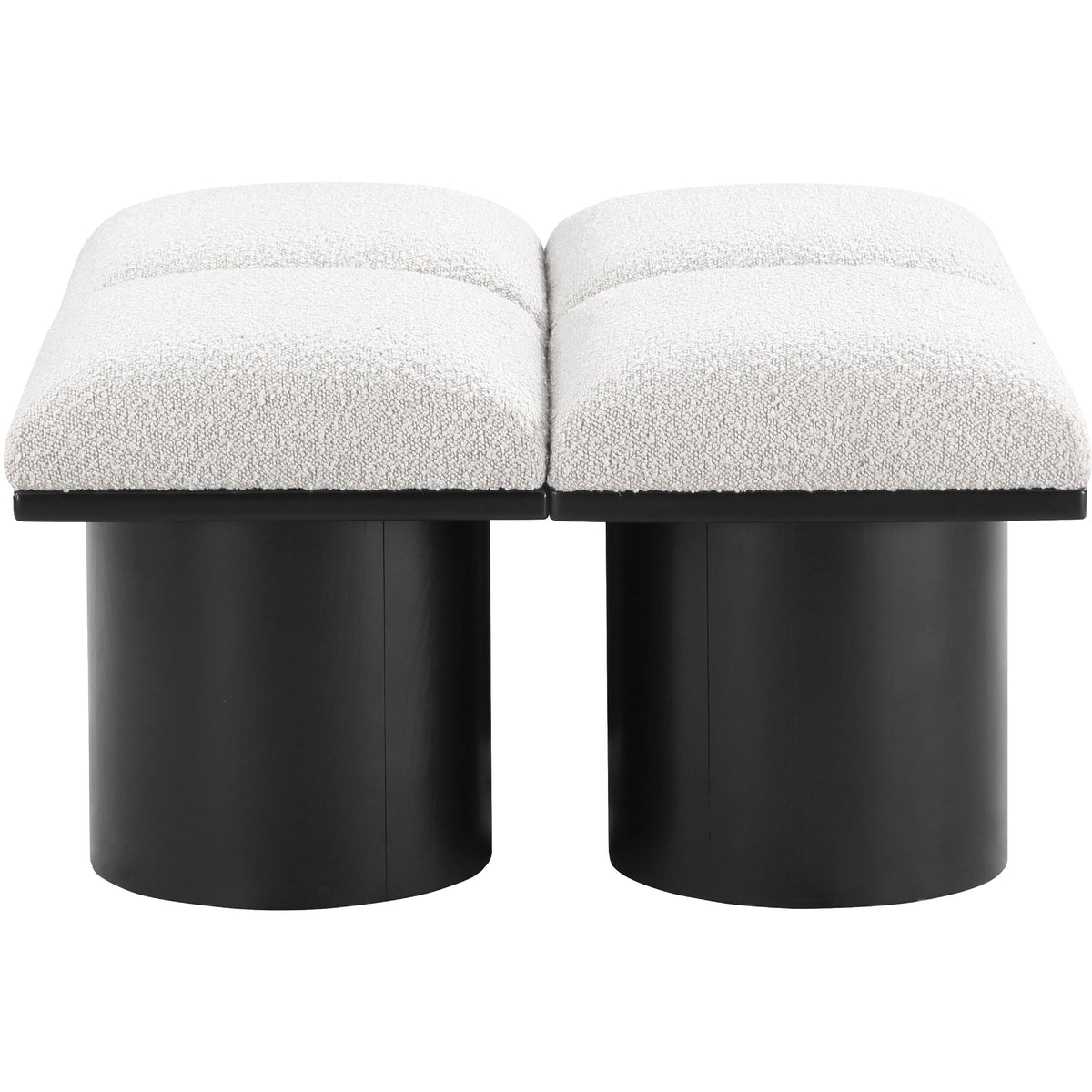 Meridian Pavilion Cream Boucle Fabric Bench