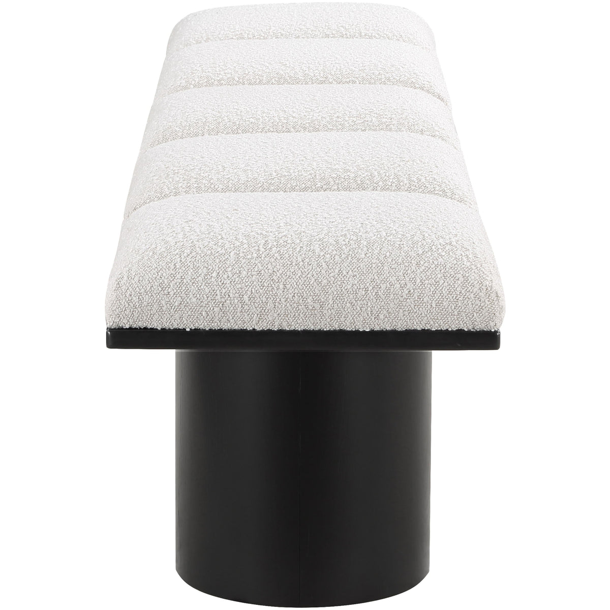 Meridian Pavilion Cream Boucle Fabric Bench