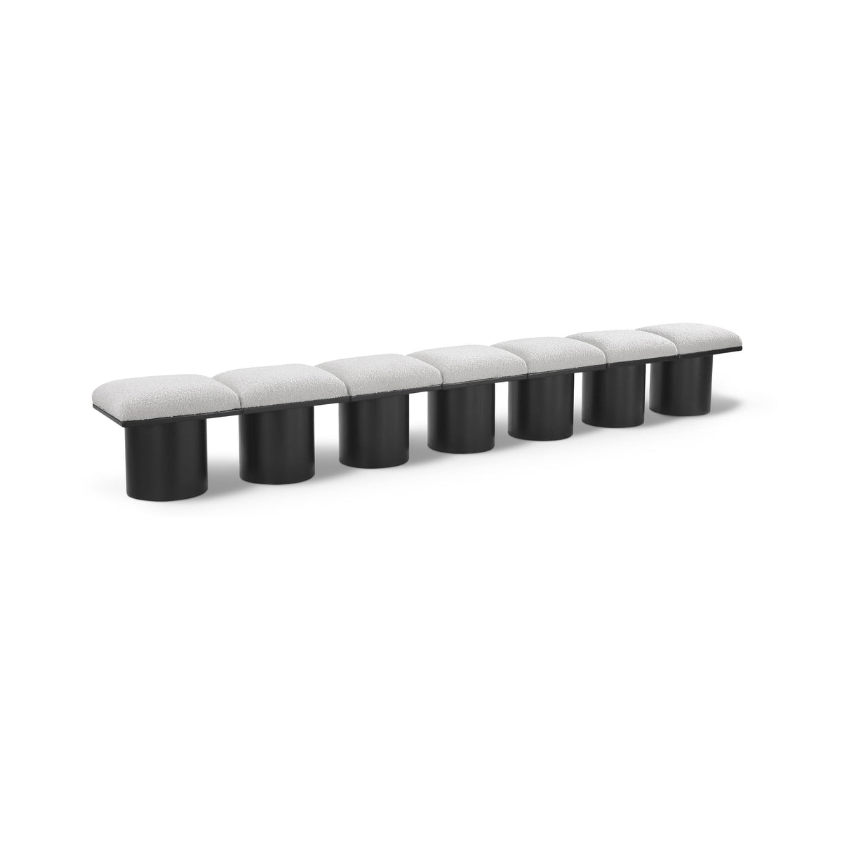 Meridian Pavilion Cream Boucle Fabric Bench
