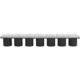 Meridian Pavilion Cream Boucle Fabric Bench