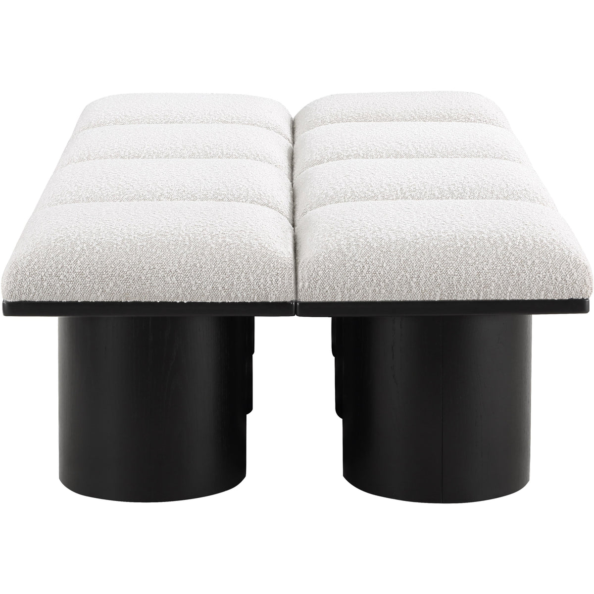 Meridian Pavilion Cream Boucle Fabric Bench