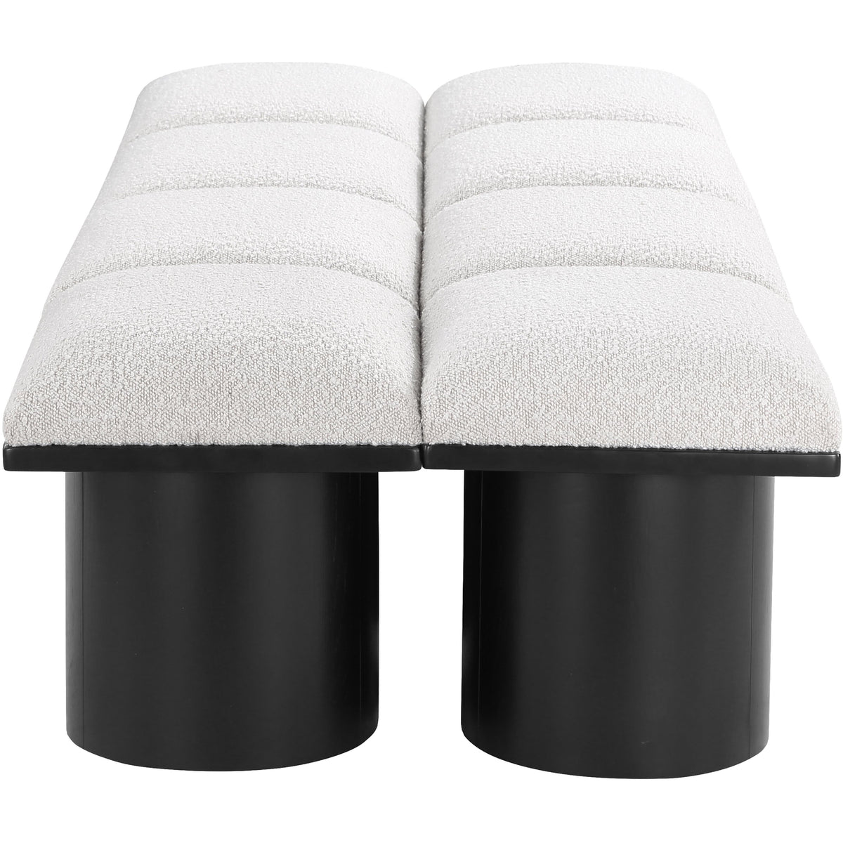 Meridian Pavilion Cream Boucle Fabric Bench