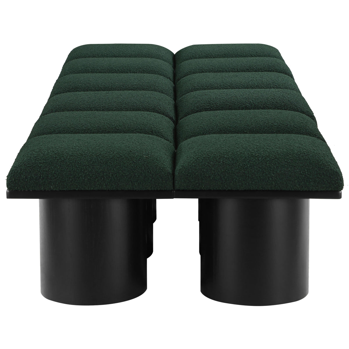 Meridian Pavilion Green Boucle Fabric Bench