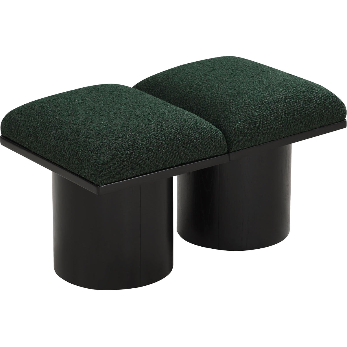 Meridian Pavilion Green Boucle Fabric Bench