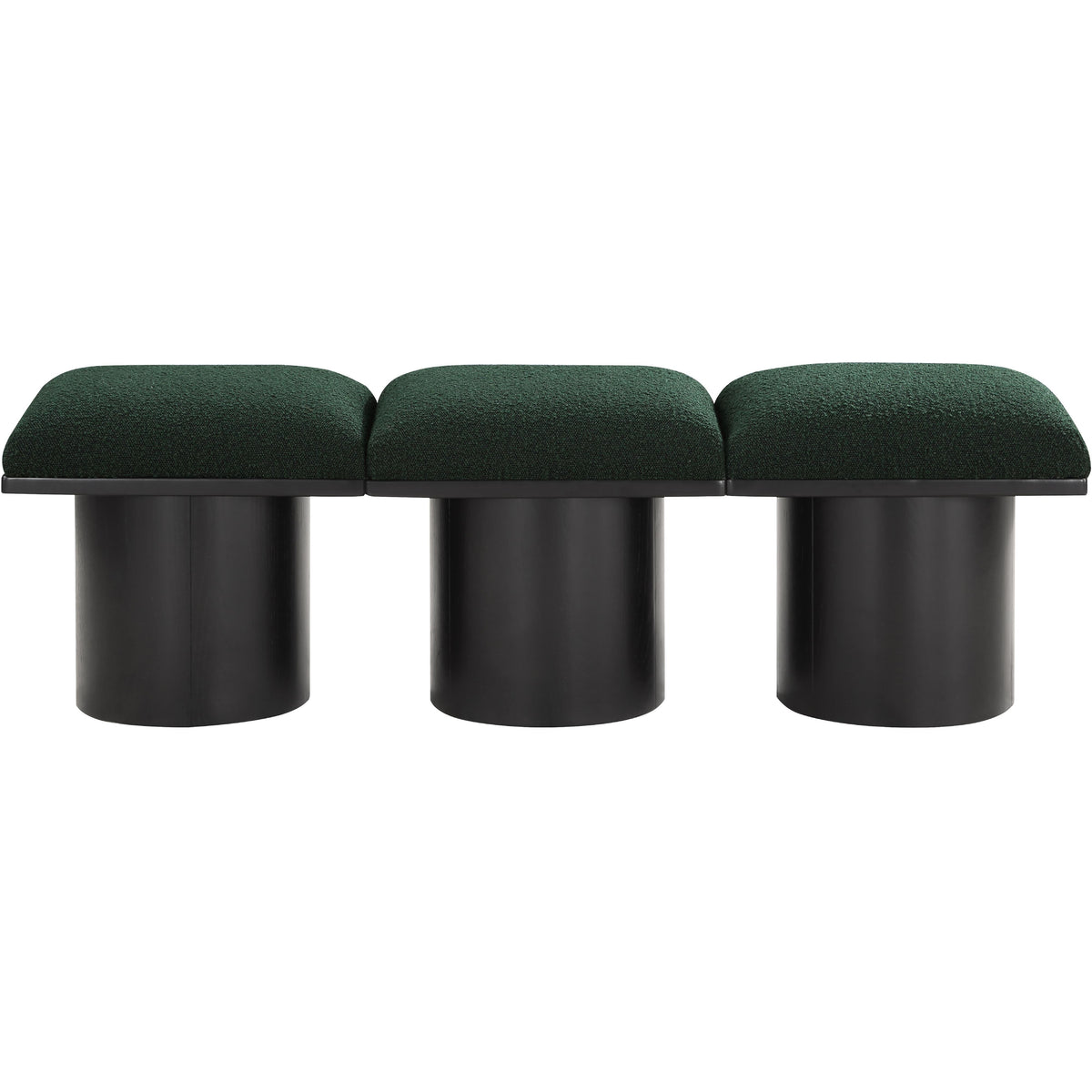 Meridian Pavilion Green Boucle Fabric Bench