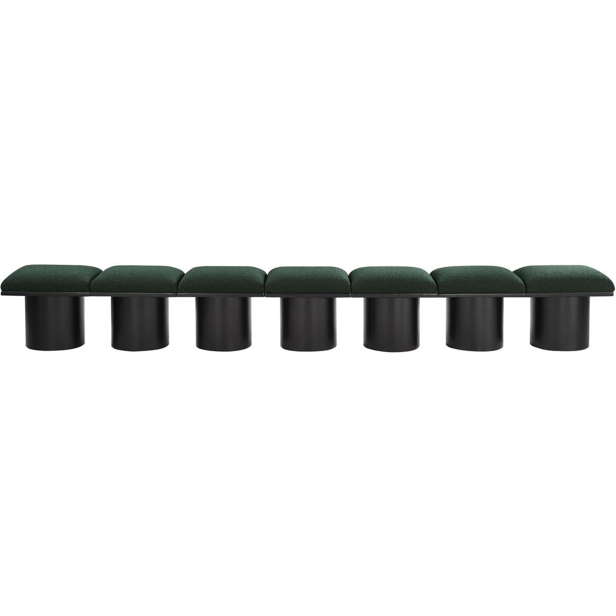 Meridian Pavilion Green Boucle Fabric Bench