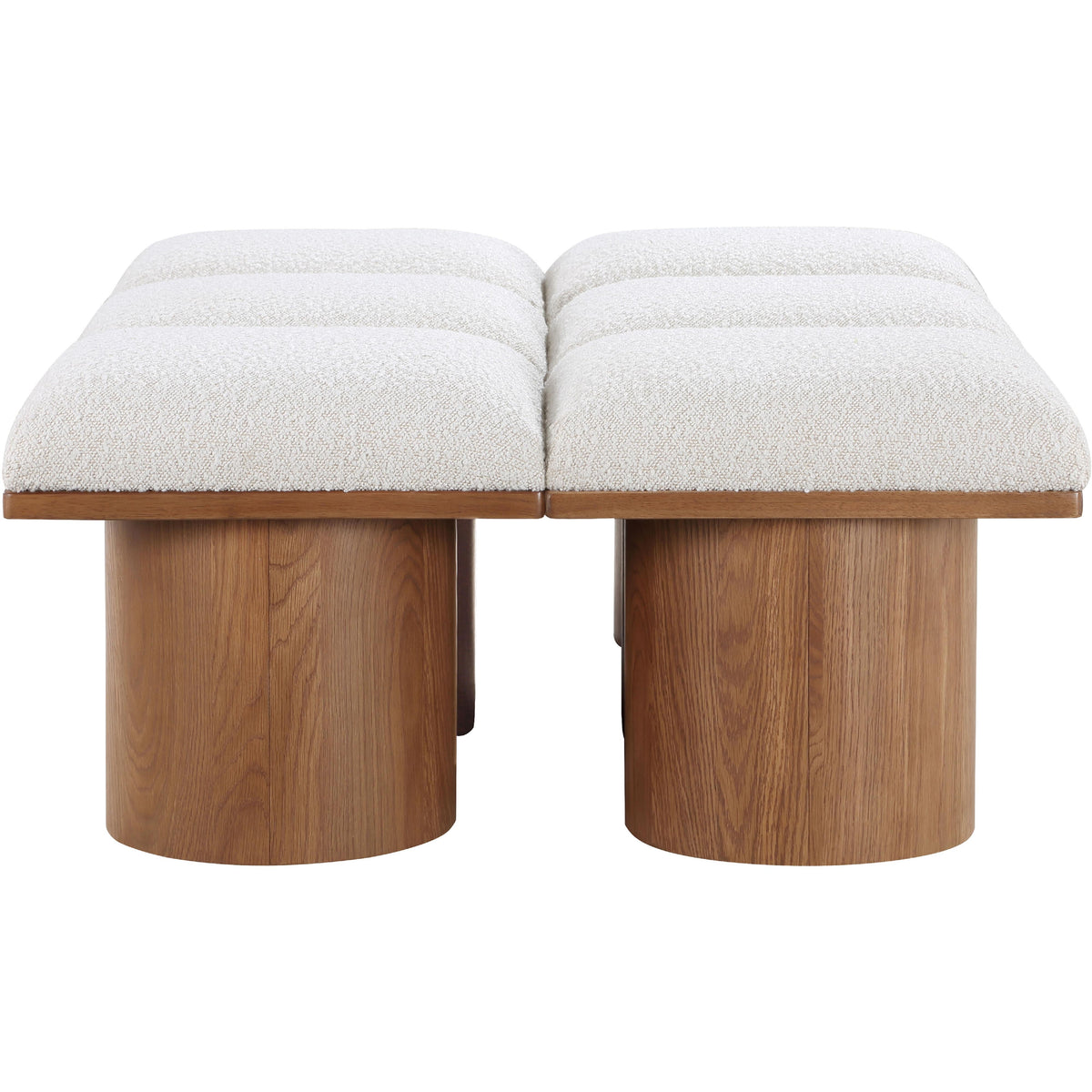Meridian Pavilion Cream Boucle Fabric Bench