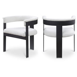 Meridian Romeo Cream Boucle Fabric Dining Chair