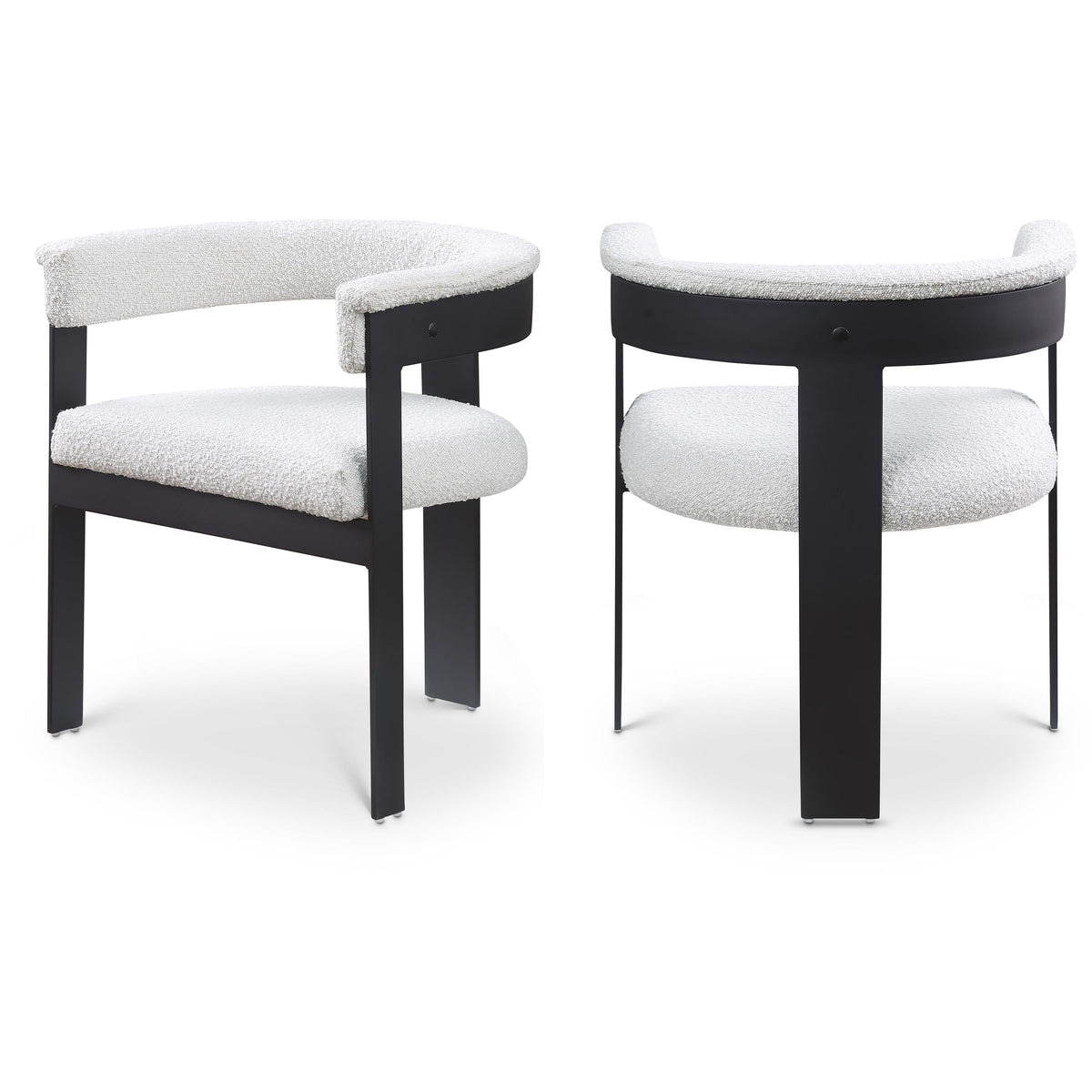 Meridian Romeo Cream Boucle Fabric Dining Chair