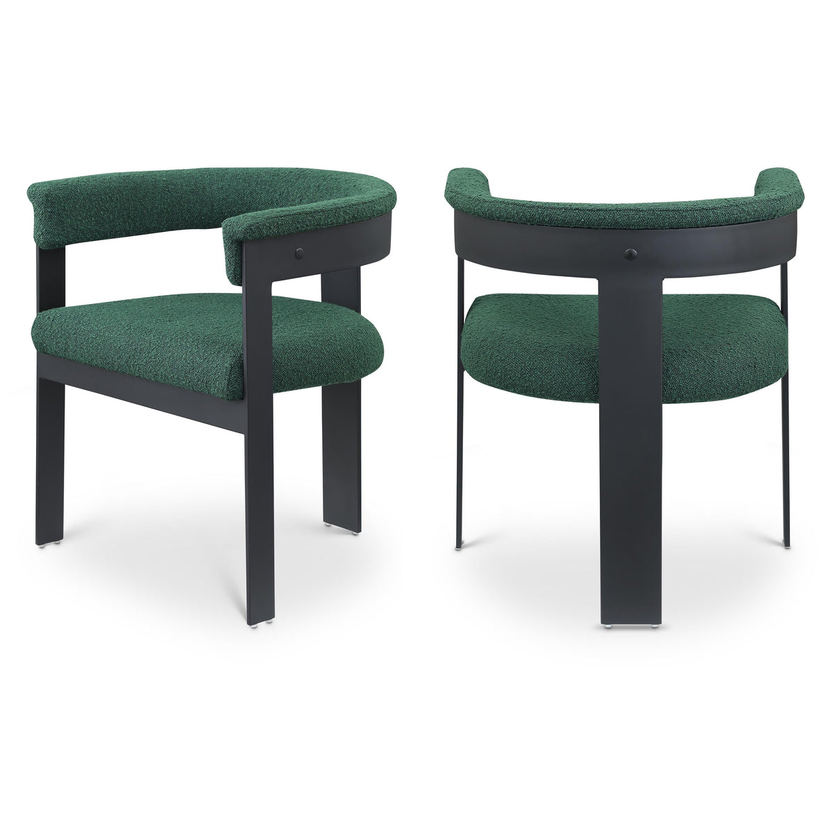 Meridian Romeo Green Boucle Fabric Dining Chair