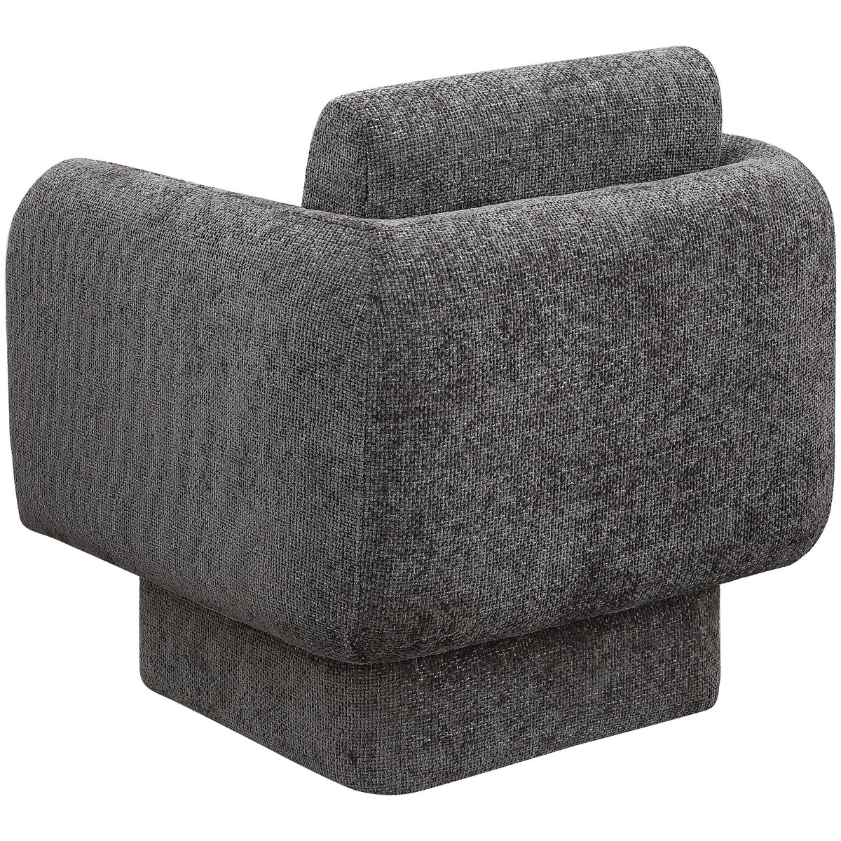 Meridian Alessandra Grey Chenille Fabric Swivel Accent Chair