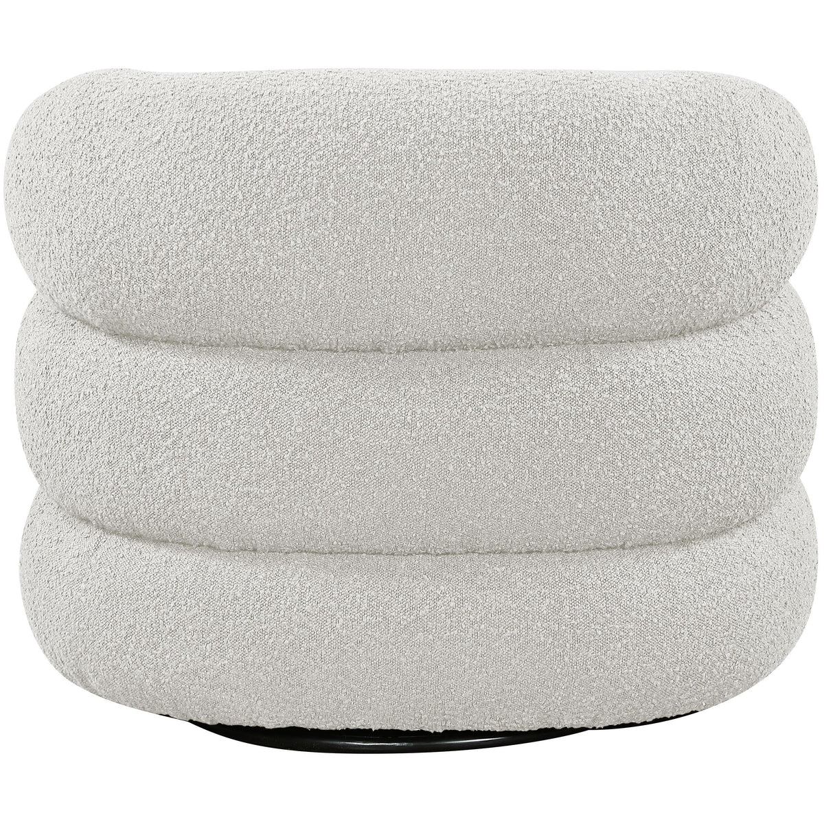 Meridian Roxbury Cream Boucle Fabric Swivel Accent Chair