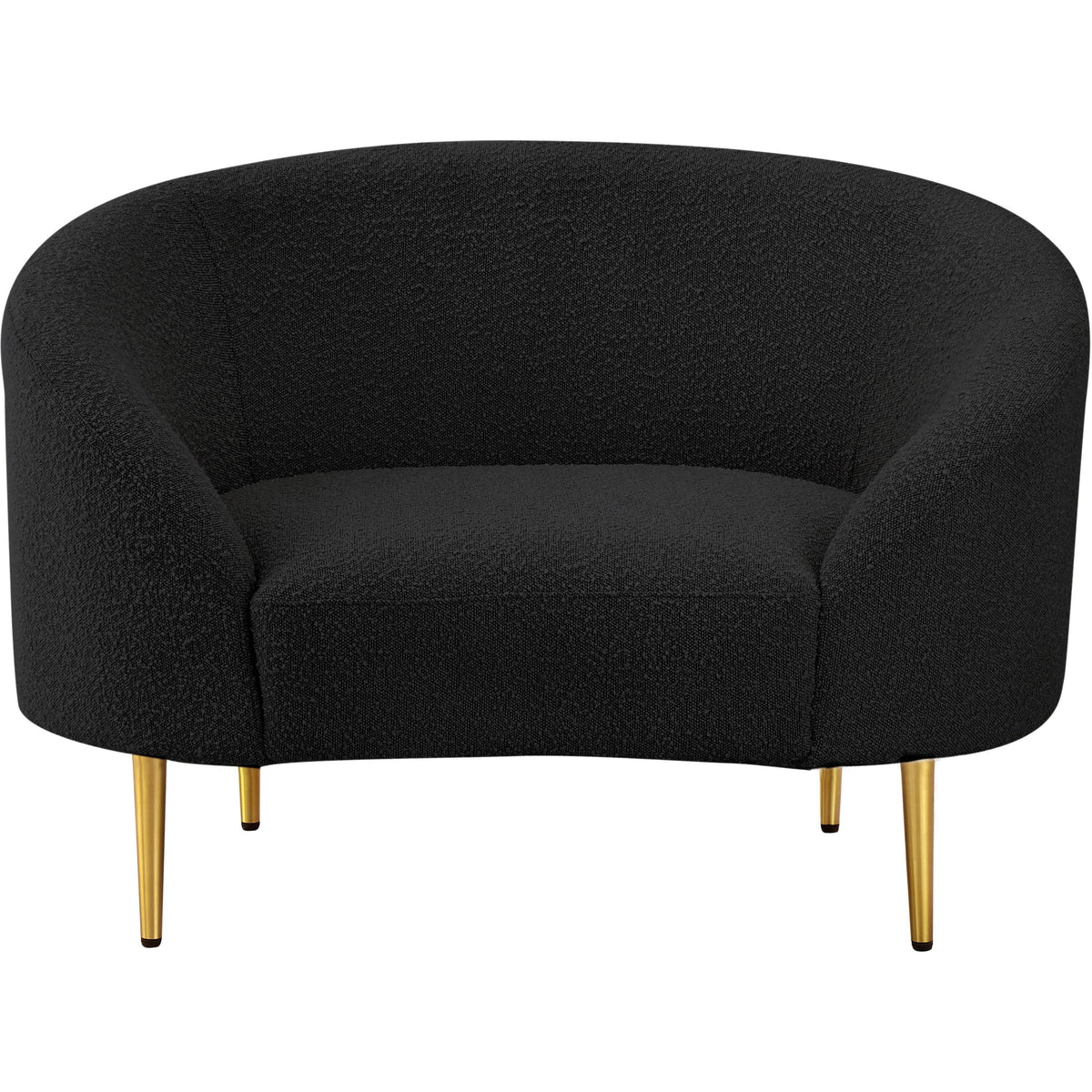 Meridian Ritz Black Boucle Fabric Chair