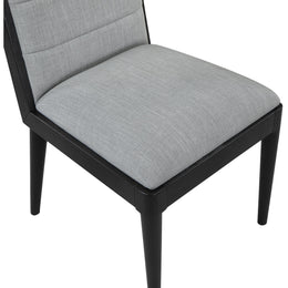 Meridian Bristol Grey Linen Textured Fabric Dining Chair