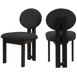 Meridian Napa Black Boucle Fabric Dining Chair
