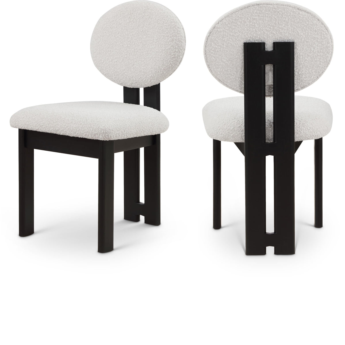 Meridian Napa Cream Boucle Fabric Dining Chair