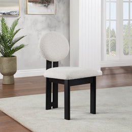 Meridian Napa Cream Boucle Fabric Dining Chair