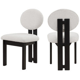 Meridian Napa Cream Boucle Fabric Dining Chair