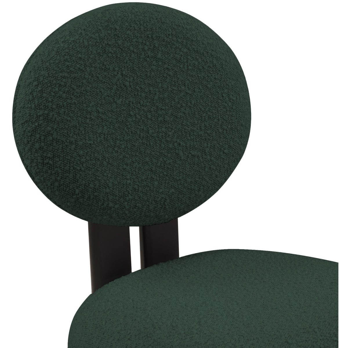 Meridian Napa Green Boucle Fabric Dining Chair