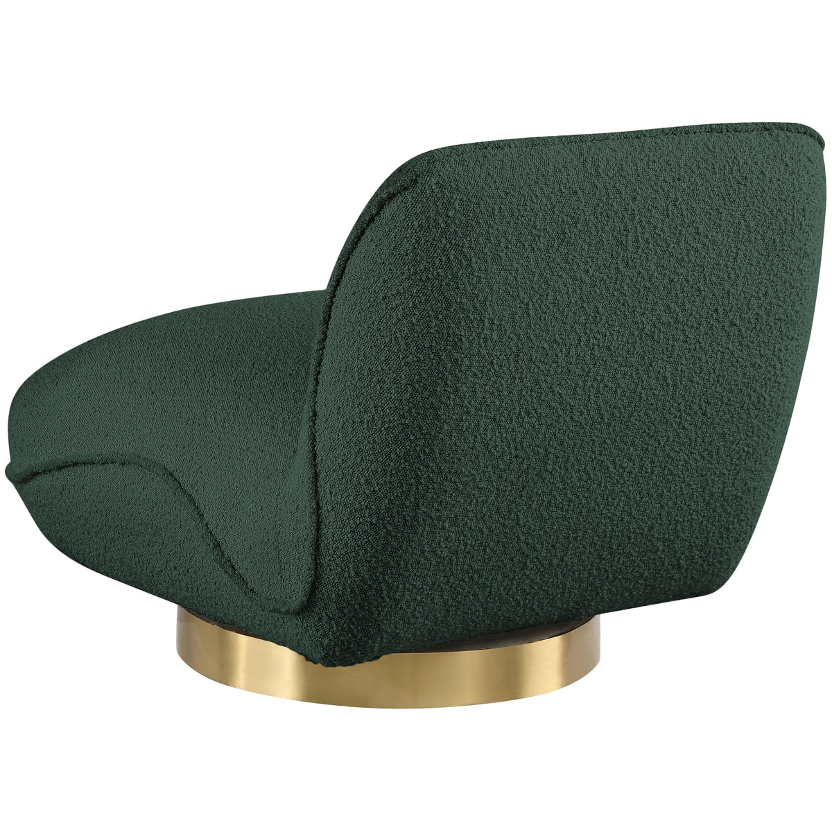 Meridian Geneva Green Boucle Fabric Swivel Accent Chair