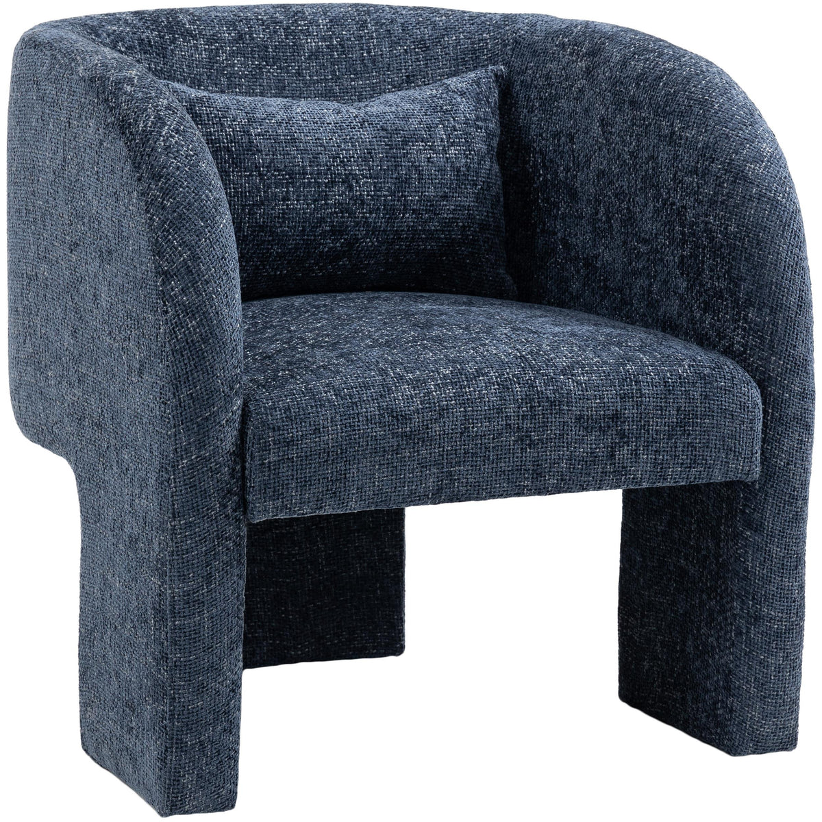 Meridian Sawyer Navy Chenille Fabric Accent Chair