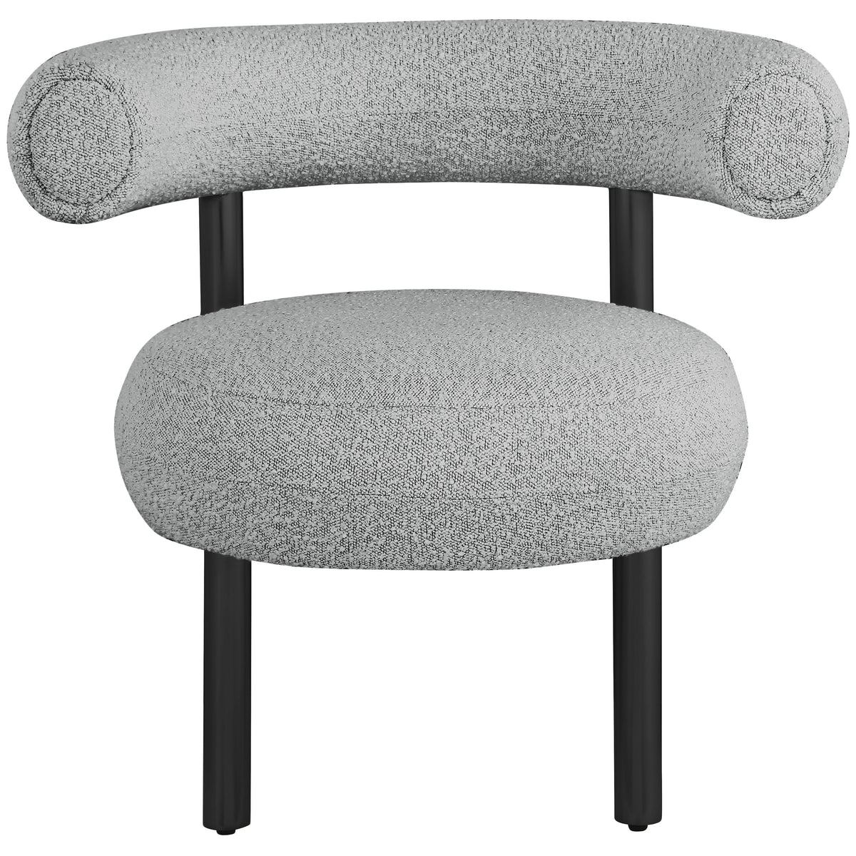 Meridian Bordeaux Grey Boucle Fabric Accent Chair