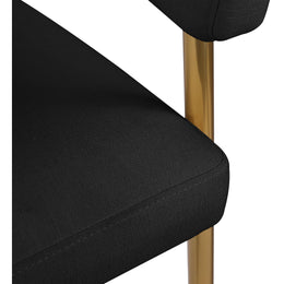 Meridian Creston Black Durable Linen Textured Fabric Dining Chair