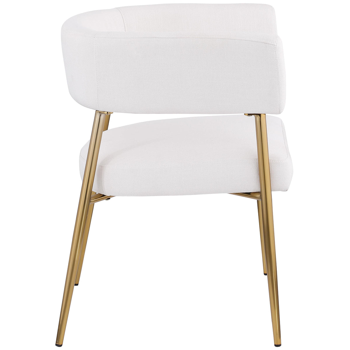 Meridian Creston Cream Durable Linen Textured Fabric Dining Chair