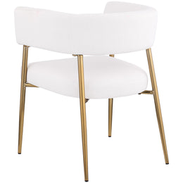 Meridian Creston Cream Durable Linen Textured Fabric Dining Chair