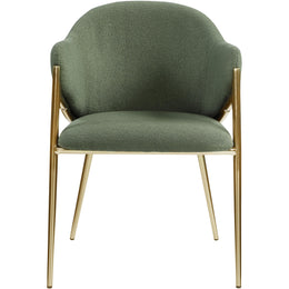 Meridian Nial Green Boucle Fabric Dining Chair