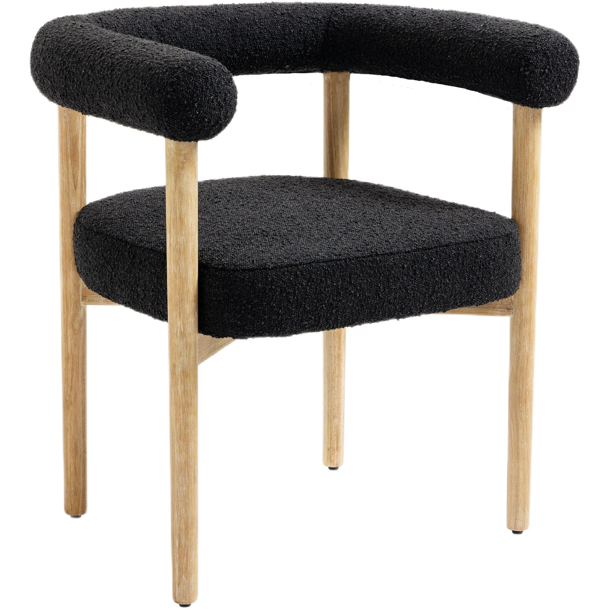 Meridian Hyatt Black Boucle Fabric Dining Chair