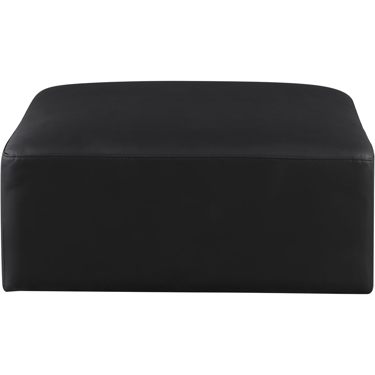 Meridian Cube Black Vegan Leather Ottoman