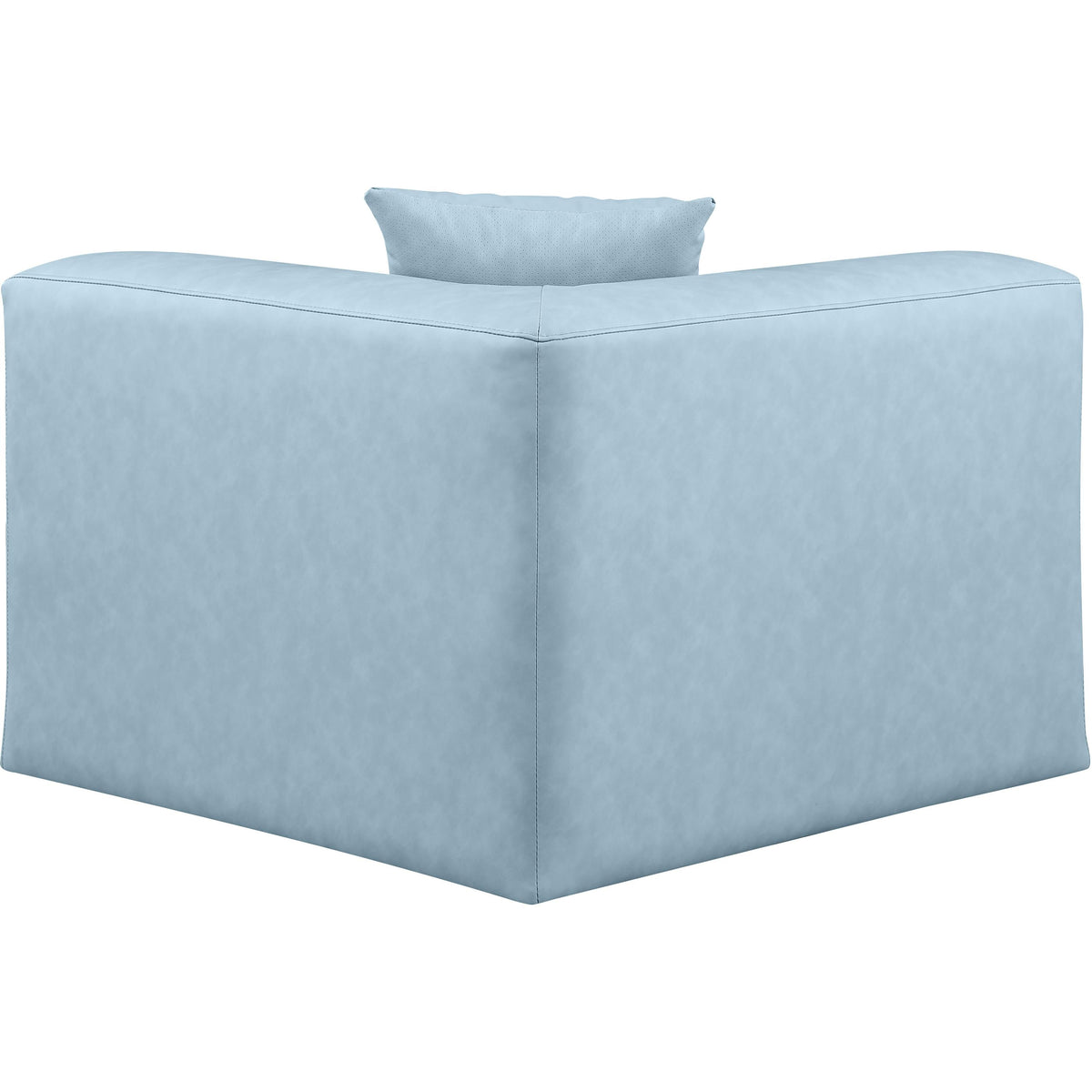 Meridian Cube Light Blue Vegan Leather Corner Chair
