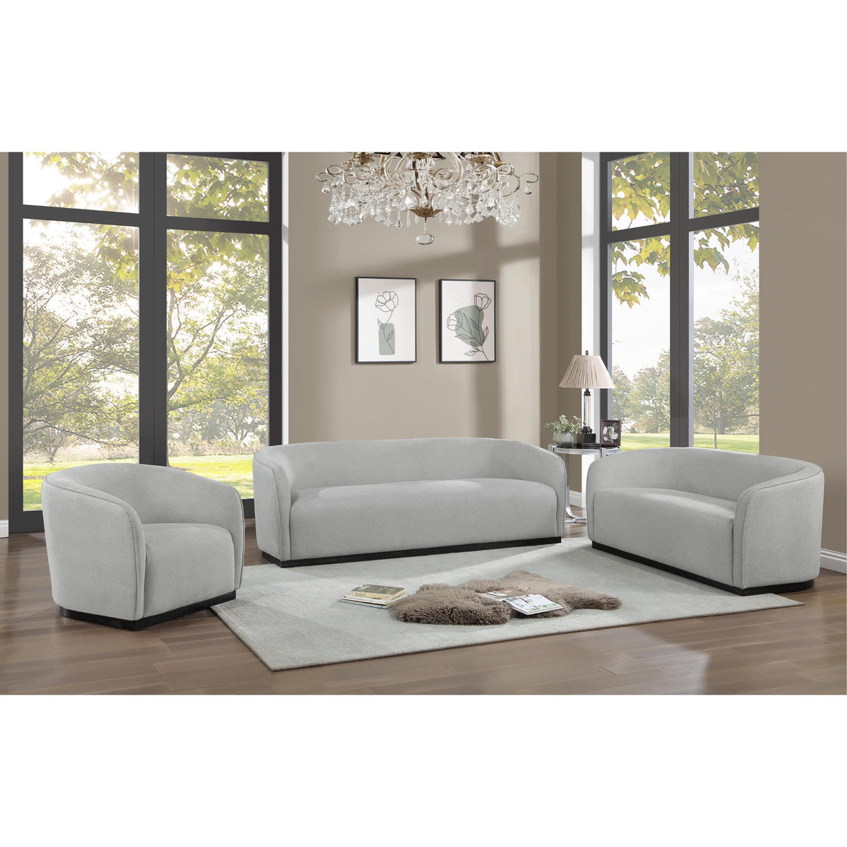 Meridian Mylah Grey Polyester Fabric Chair