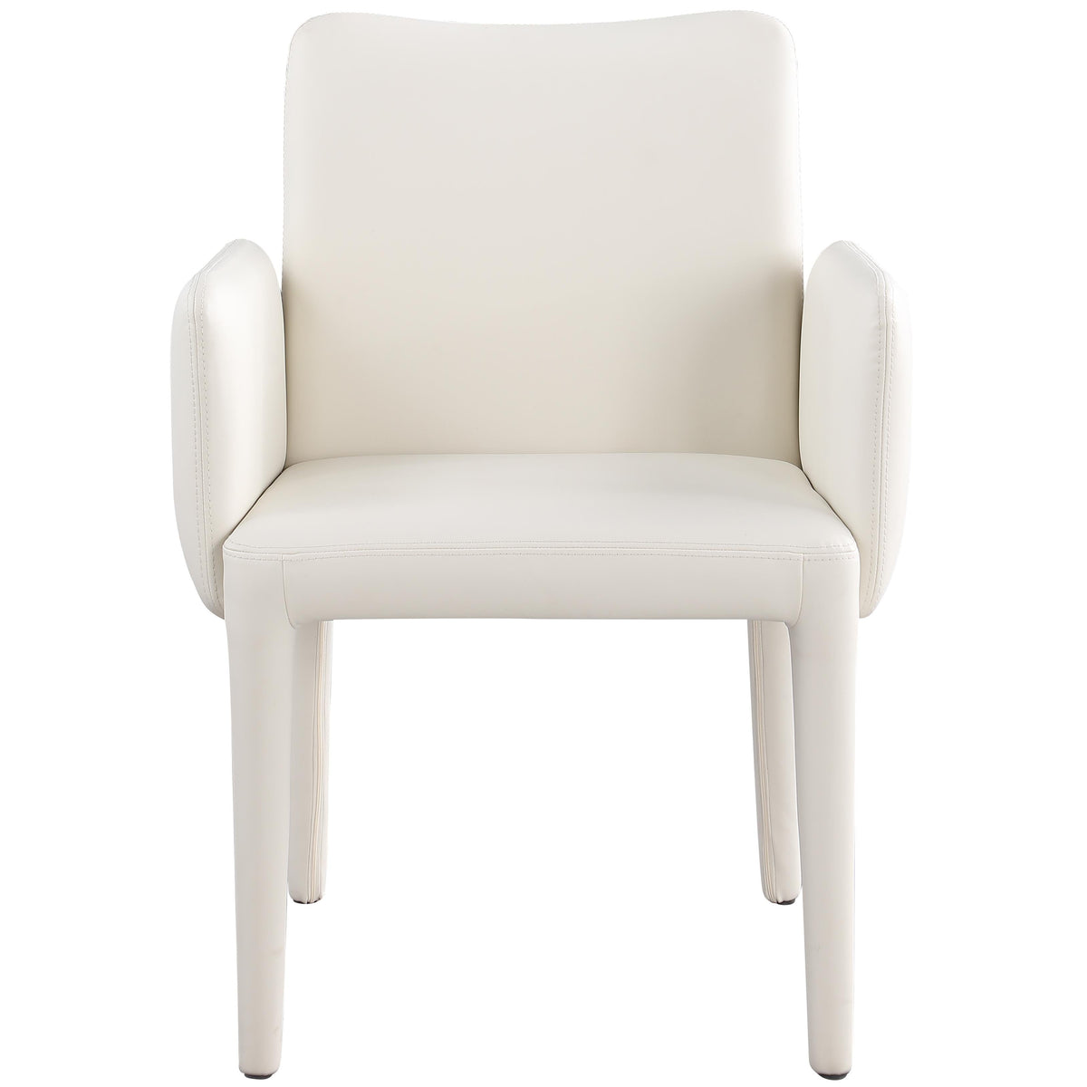 Meridian Pelle Cream Vegan Leather Accent/Dining Chair