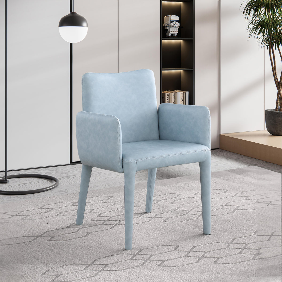 Meridian Pelle Light Blue Vegan Leather Accent/Dining Chair