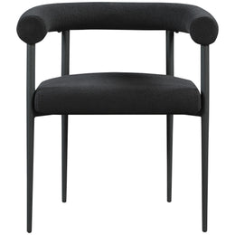 Meridian Louie Black Boucle Fabric Dining Chair