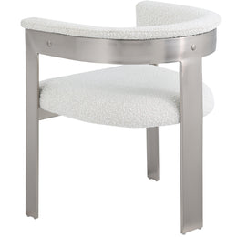 Meridian Romeo Cream Boucle Fabric Dining Chair