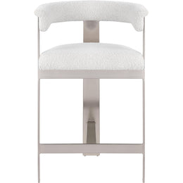 Meridian Romeo Cream Boucle Fabric Counter Stool