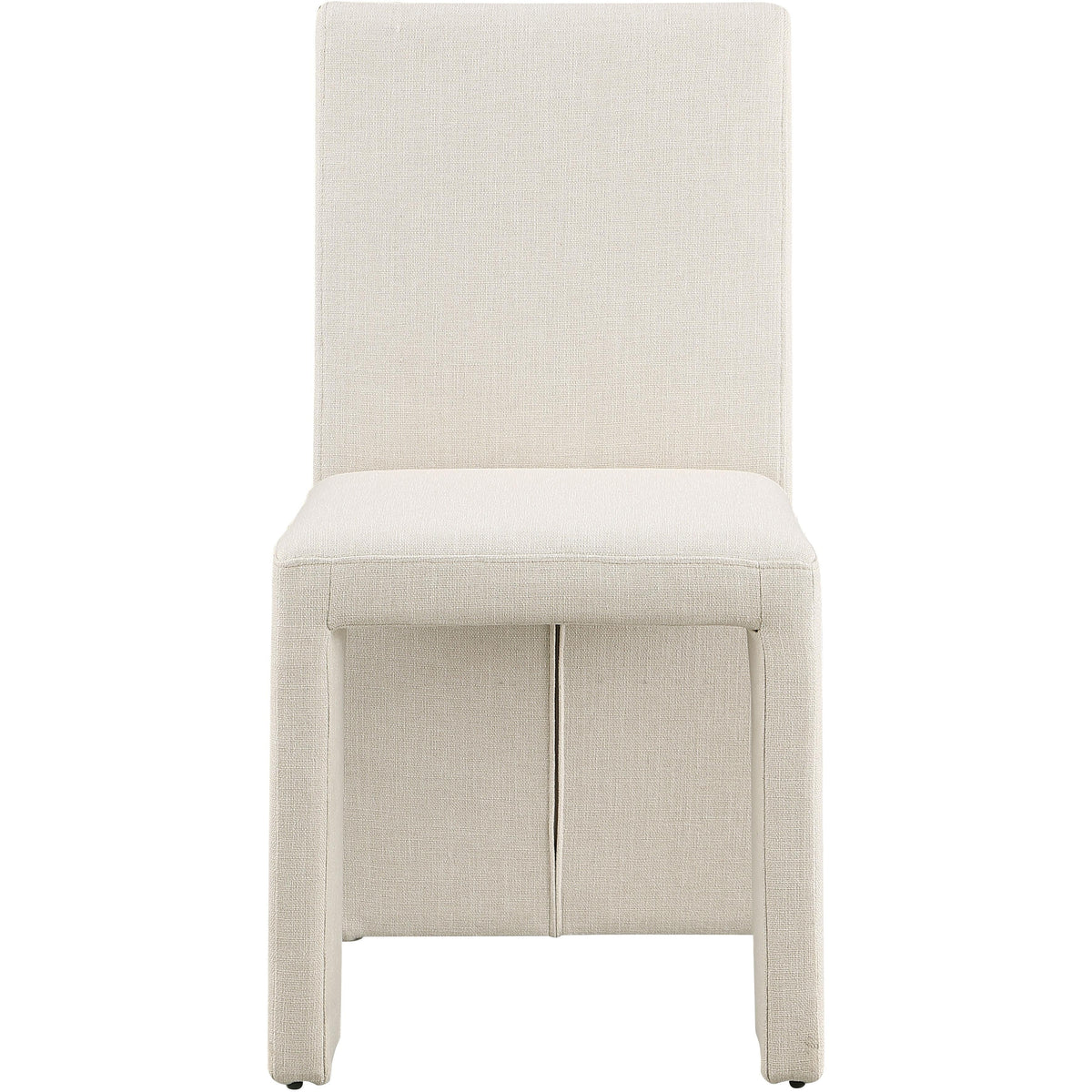 Meridian Benson Beige Linen Textured Fabric Dining Chair
