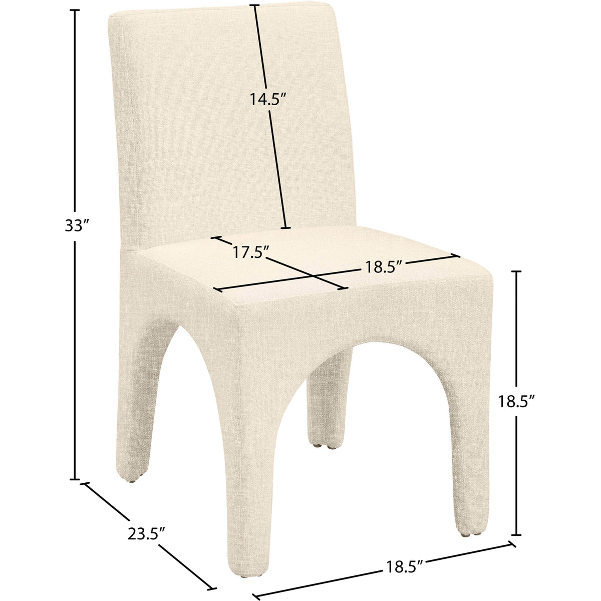 Meridian Gramercy Beige Linen Textured Fabric Dining Chair