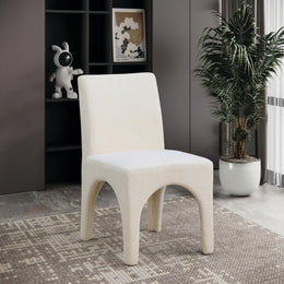 Meridian Gramercy Beige Linen Textured Fabric Dining Chair