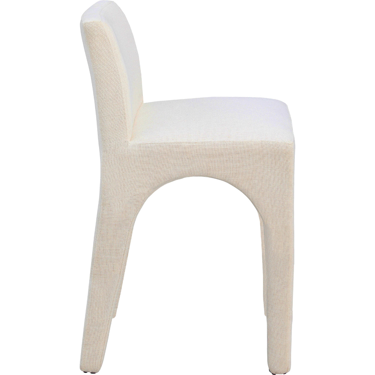 Meridian Gramercy Beige Linen Textured Fabric Stool