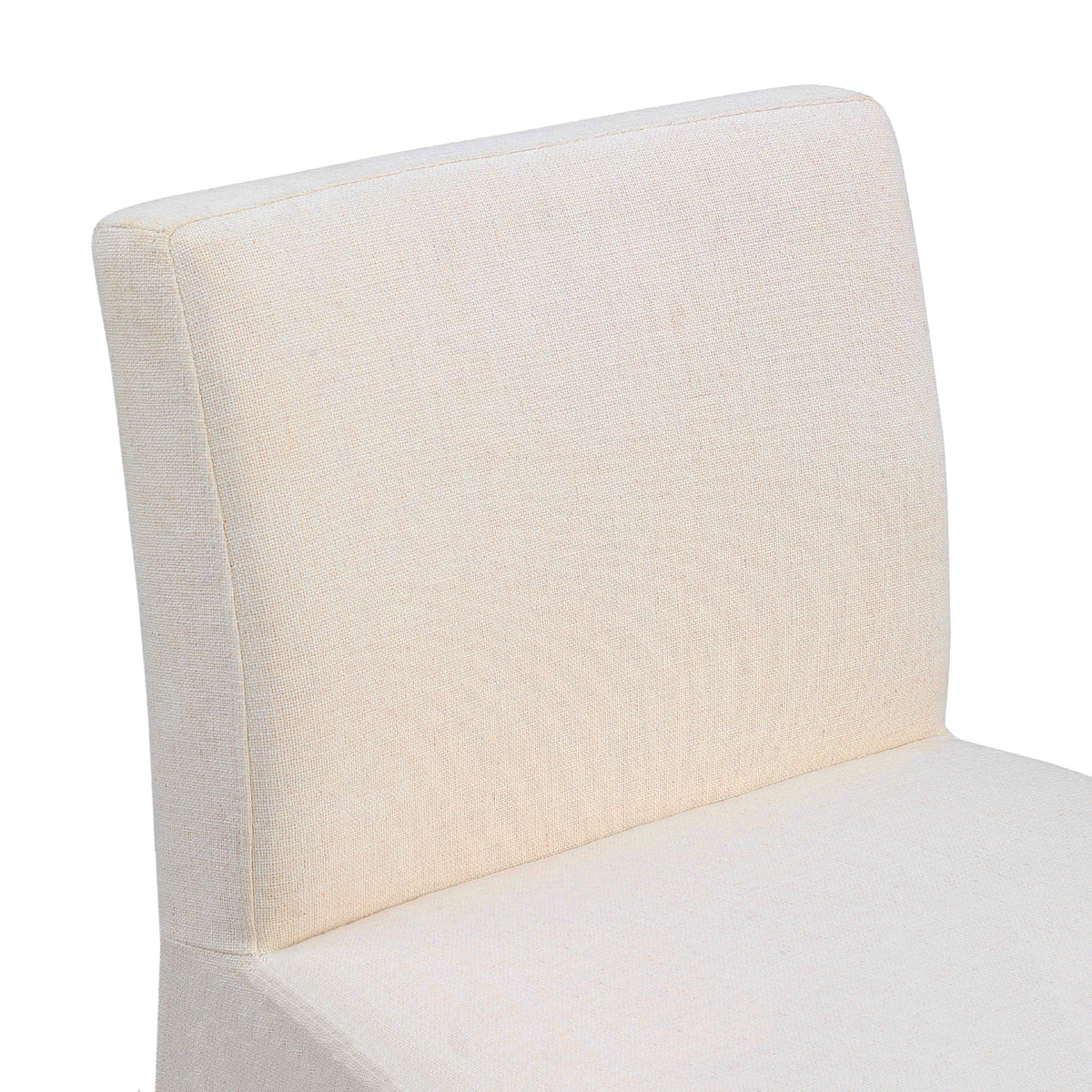 Meridian Gramercy Beige Linen Textured Fabric Stool