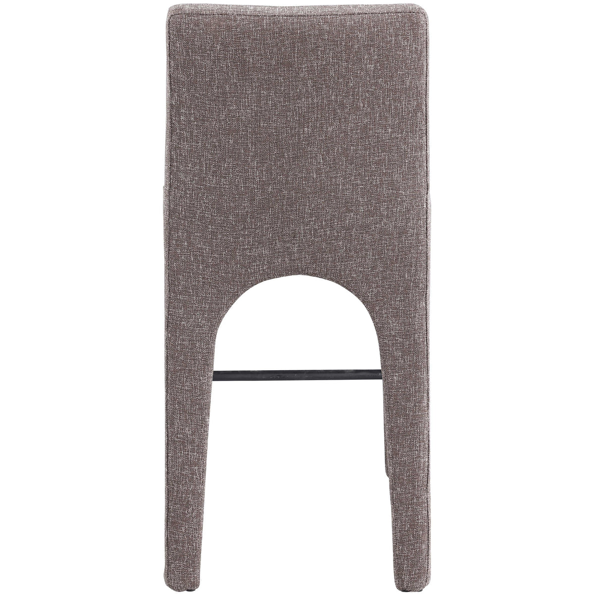 Meridian Gramercy Brown Linen Textured Fabric Stool