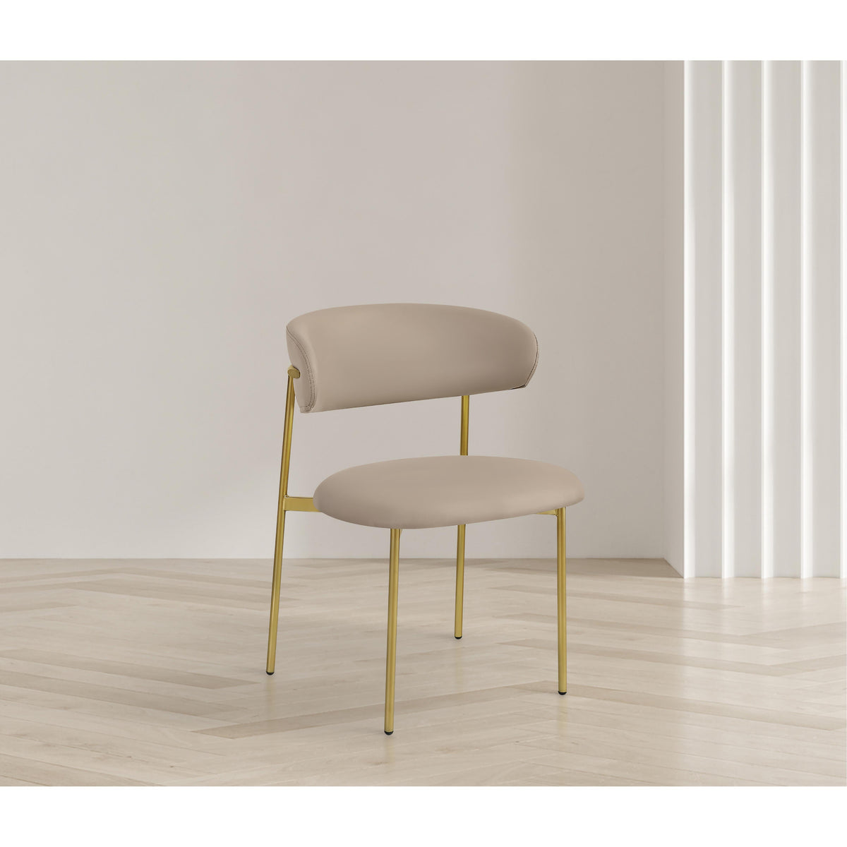 Meridian Lupita Taupe Vegan Leather Dining Chair